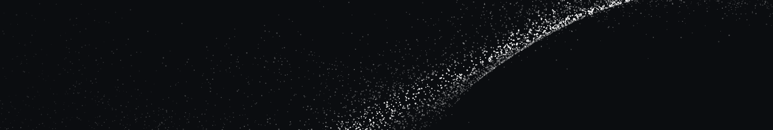 LinkedIn company header: a flowing curve of white points on a dark background