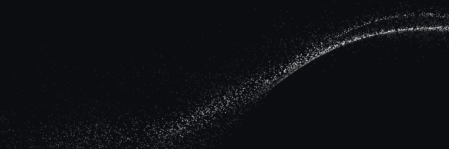 X header: a flowing curve of white points on a dark background